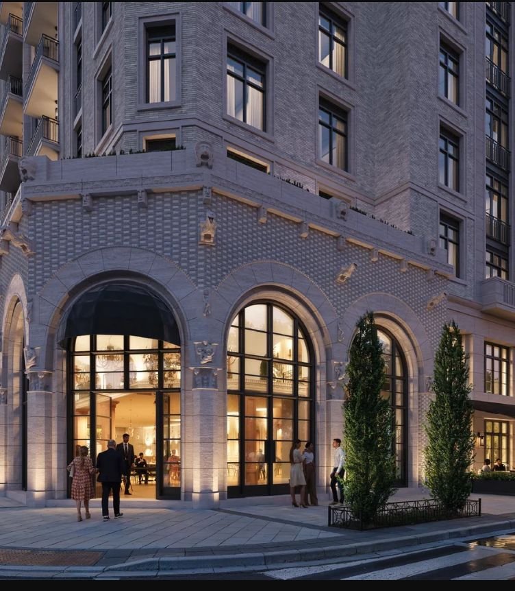 Street-level corner view of 1 Marlborough boutique condos at 1140 Yonge Street Toronto